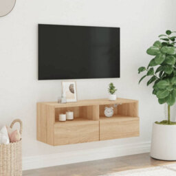 Berkfield Durable Tv Wall Cabinet Sonoma Oak 80X30X30 Cm Engineered Wood - thumbnail 3