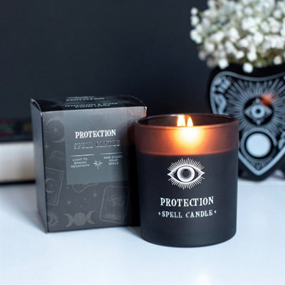 Protection Frankincense & Myrrh Scented Candle Black Glass Spell Candle - image 1
