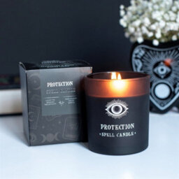 Protection Frankincense & Myrrh Scented Candle Black Glass Spell Candle - thumbnail 1