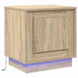 Berkfield Bedside Cabinets With Led Lights 2 Pcs Sonoma Oak 44X34,5X45 Cm - thumbnail 6