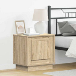 Berkfield Bedside Cabinets With Led Lights 2 Pcs Sonoma Oak 44X34,5X45 Cm - thumbnail 1