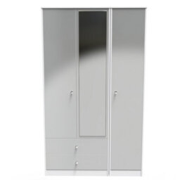Taunton Triple Mirror Wardrobe With 2 Drawers In White (Ready Assembled) - thumbnail 1