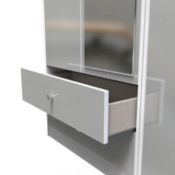 Taunton Triple Mirror Wardrobe With 2 Drawers In White (Ready Assembled) - thumbnail 7