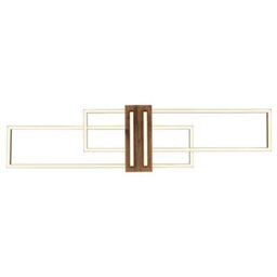 Luminosa Lighting Luminosa Dakari 100X25Cm Integrated Led Semi Flush Ceiling Light Matt Black 2X Led 3000K - thumbnail 4