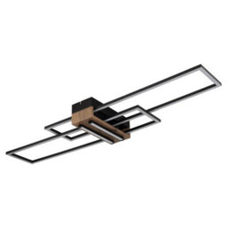 Luminosa Lighting Luminosa Dakari 100X25Cm Integrated Led Semi Flush Ceiling Light Matt Black 2X Led 3000K - thumbnail 2