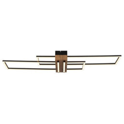 Luminosa Lighting Luminosa Dakari 100X25Cm Integrated Led Semi Flush Ceiling Light Matt Black 2X Led 3000K - thumbnail 3