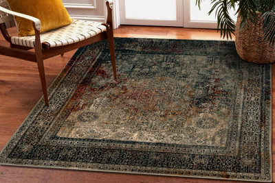 RugsX Wool Carpet Omega Mamluk Square - Rosette Vintage Emerald 135X135 Cm - image 1