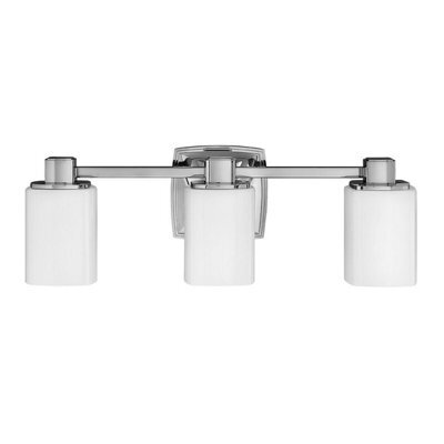 Stylish Ip44 3 Bulb Wall Light With Etched Opal Glass Shade And Polished Chrome Finish