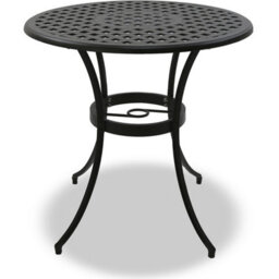 Homeology Prego Luxurious Garden And Patio Table And 4 Large Chairs With Armrests Cast Aluminium Bistro Set - Black - thumbnail 2