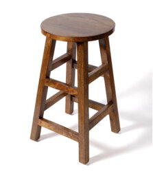 Elm Home And Garden Solid Mango Wood Dark Breakfast Bar Kitchen Pub Café Stool Wooden H 70 X W 38 X D 38 Cm - thumbnail 1