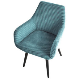 Beliani Set Of 2 Dining Chairs Mori Corduroy Turquoise - thumbnail 8
