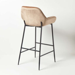 Homescapes Eton Velvet Bar Stool Champagne - thumbnail 5