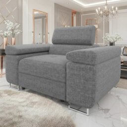 Torezio Armchair With Adjustable Headrests Living Room Upholstered Chipboard Frame Wave Spring 134X102X7090Cm Grey - thumbnail 2