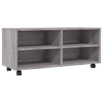 Berkfield Durable Tv Cabinet With Castors Grey Sonoma 90X35X35 Cm Engineered Wood - image 1