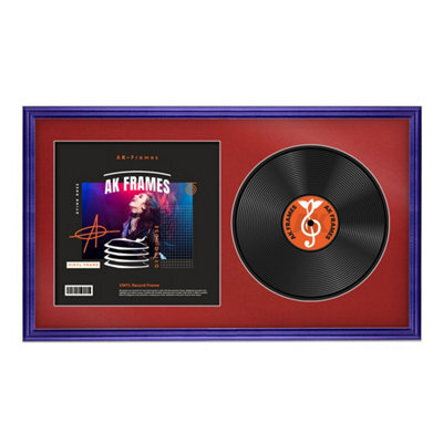 "30X17"" Purple Classic Vinyl Record Frame With Crimson Mount For 12 Inch Lp Album Cover & Disc - Ak Frames" - image 1