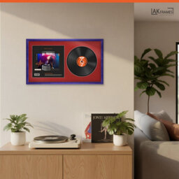 "30X17"" Purple Classic Vinyl Record Frame With Crimson Mount For 12 Inch Lp Album Cover & Disc - Ak Frames" - thumbnail 5