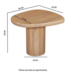 Buttercup Farm Austin Side Table - Solid Wood - L55 X W60 X H48 Cm - Brown - thumbnail 5