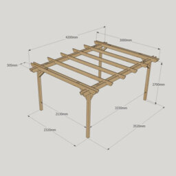 Rutland County Garden Furniture Double Garden Pergola - Wood - L300 X W420 X H270 Cm - Light Green - thumbnail 5