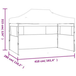 Walplus Professional Folding Party Tent Garden Gazebo Canopy With 3 Sidewalls 3X4 M Steel Cream - thumbnail 8