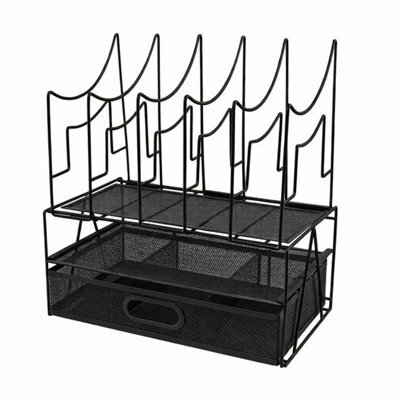 Black Desk Storage Rack Drawer-Style File Document Organizer - image 1