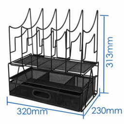 Black Desk Storage Rack Drawer-Style File Document Organizer - thumbnail 4
