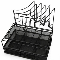 Black Desk Storage Rack Drawer-Style File Document Organizer - thumbnail 3