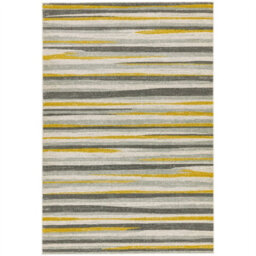 Stripe Mustard Modern Easy To Clean Living Room Bedroom & Dining Room Rug-200Cm X 290Cm - thumbnail 1