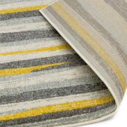Stripe Mustard Modern Easy To Clean Living Room Bedroom & Dining Room Rug-200Cm X 290Cm - thumbnail 4
