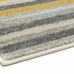 Stripe Mustard Modern Easy To Clean Living Room Bedroom & Dining Room Rug-200Cm X 290Cm - thumbnail 5