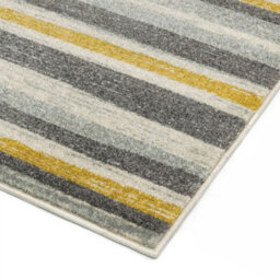 Stripe Mustard Modern Easy To Clean Living Room Bedroom & Dining Room Rug-200Cm X 290Cm - thumbnail 3