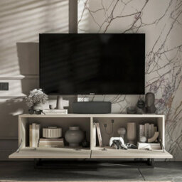 Heze Furniture Enjoy Minimalist Wall-Mounted Tv Unit 120Cm - Cashmere - thumbnail 3