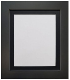 Frames By Post Metro Black Frame With Black Mount 45 X 30Cm Image Size 14 X 8 Inch - thumbnail 1