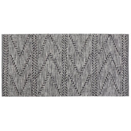 Beliani Cotton Tufted Geometric Rug Black And White 80 X 150 Cm - thumbnail 1
