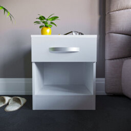 Lassic Vida Designs Hulio White 1 Drawer Bedside Cabinet (H)470mm (W)400mm (D)360mm - thumbnail 3