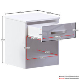 Lassic Vida Designs Hulio White 1 Drawer Bedside Cabinet (H)470mm (W)400mm (D)360mm - thumbnail 2