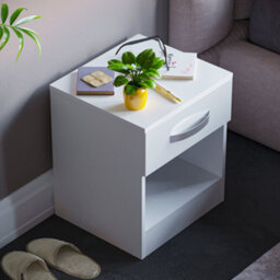 Lassic Vida Designs Hulio White 1 Drawer Bedside Cabinet (H)470mm (W)400mm (D)360mm - thumbnail 6