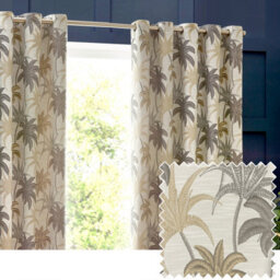 Wylder Galapagos Jacquard Room Darkening Eyelet Curtain Pair Natural (W)168Cm X (D)183Cm - thumbnail 6