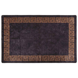 Berkfield Durable Rug Washable 160X230 Cm Black And Gold Anti Slip - thumbnail 2