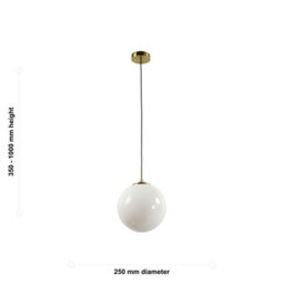 First Choice Lighting Set Of 2 Grosvenor  - Satin Brass Pendant Lights With Glass Globes - thumbnail 9