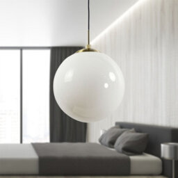 First Choice Lighting Set Of 2 Grosvenor  - Satin Brass Pendant Lights With Glass Globes - thumbnail 8
