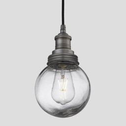 Industville Brooklyn Outdoor & Bathroom Pendant, Pewter Holder, Pewter Ring, Globe Glass - thumbnail 1