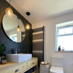 Industville Brooklyn Outdoor & Bathroom Pendant, Pewter Holder, Pewter Ring, Globe Glass - thumbnail 3