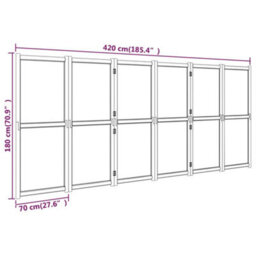 Berkfield 6-Panel Room Divider Cream White 420X180 Cm - thumbnail 9