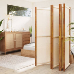 Berkfield 6-Panel Room Divider Cream White 420X180 Cm - thumbnail 3