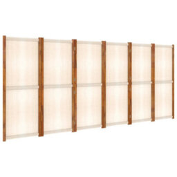 Berkfield 6-Panel Room Divider Cream White 420X180 Cm - thumbnail 2