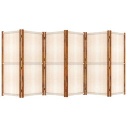 Berkfield 6-Panel Room Divider Cream White 420X180 Cm - thumbnail 5