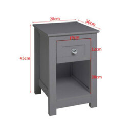 Living And Home Grey Small Side Table With Drawer For Living Room - thumbnail 3