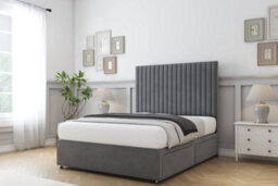 "Sloomy Manhattan Armour Coniston Divan Bed Base 2 Drawers Same Side With 26"" Strutted Headboard 6' Super King" - thumbnail 3