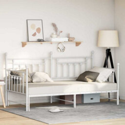 Berkfield Daybed Frame With Trundle White 107X203 Cm Steel - thumbnail 1