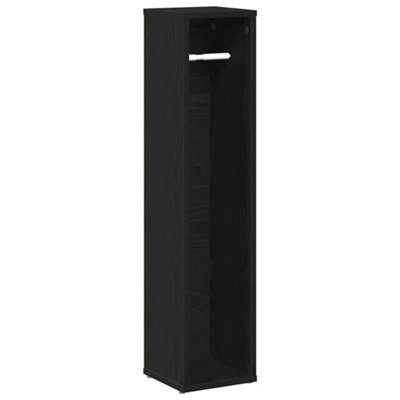 Berkfield Durable Bathroom Cabinet With Roll Holder Black 20.5X20X90 Cm - image 1
